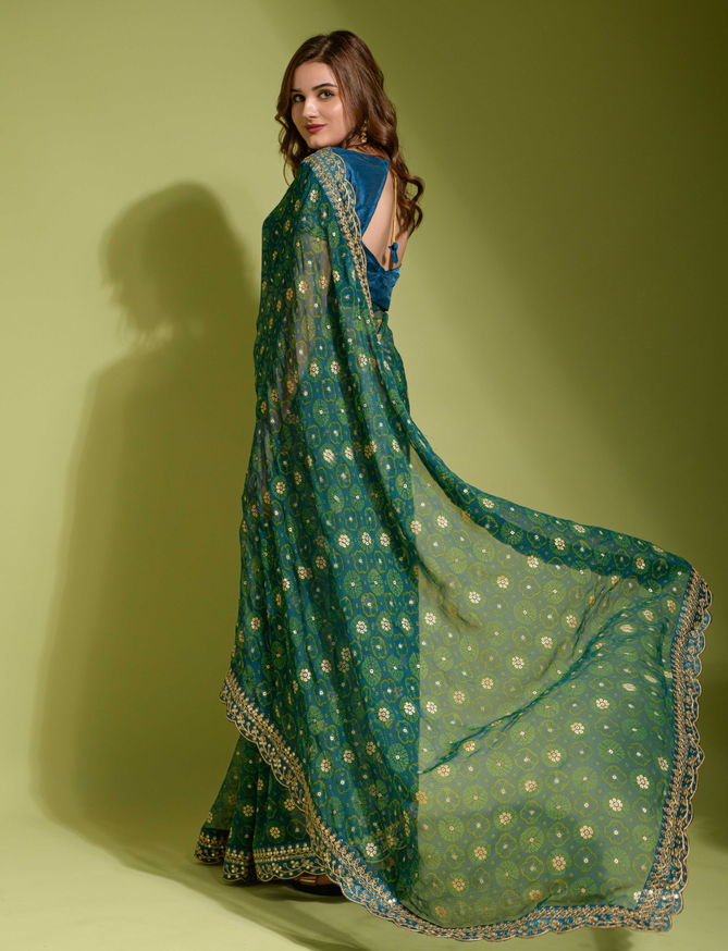 D 2020 Embroidery lace Printed Sarees Catalog